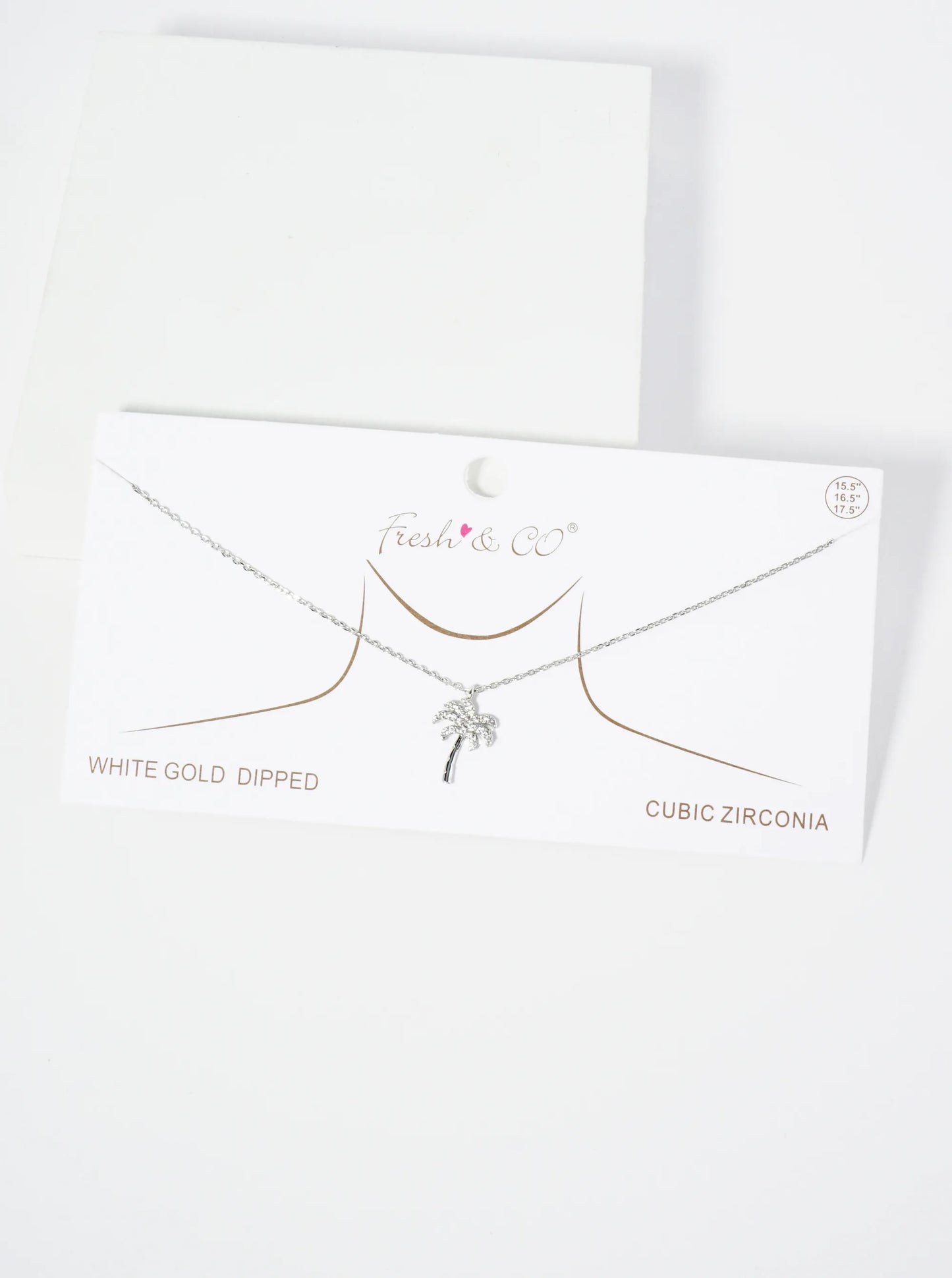 18K Gold Dipped Pave Set CZ Palm Tree Pendant Necklace