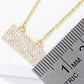 18K Gold Dipped Pave Set CZ Rectangle Pendant Necklace