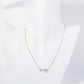 18K Gold Dipped Pave Set CZ Sideways Heart Key Pendant Necklace