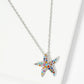 18K Gold Dipped Pave Set CZ Starfish Sea Star Pendant Necklace