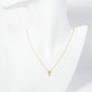 18K Gold Dipped Pave Set CZ Upside Down Triangle Pendant Necklace