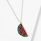 18K Gold Dipped Pave Set CZ Watermelon Pendant Necklace