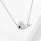 18K Gold Dipped Pave Set CZ Whale Pendant Necklace