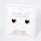 18K Gold Dipped Pave Set Cubic Zirconia 8mm Heart Stud Earrings