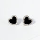 18K Gold Dipped Pave Set Cubic Zirconia 8mm Heart Stud Earrings