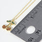 18K Gold Dipped Pave Set Cubic Zirconia Cherry Pendant Necklace