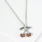 18K Gold Dipped Pave Set Cubic Zirconia Cherry Pendant Necklace
