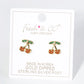 18K Gold Dipped Pave Set Cubic Zirconia Cherry Stud Earrings