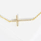 18K Gold Dipped Pave Set Cubic Zirconia Cross Brass Chain Anklet