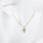 18K Gold Dipped Pave Set Cubic Zirconia Cross Pendant Necklace