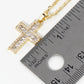 18K Gold Dipped Pave Set Cubic Zirconia Cross Pendant Necklace