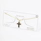 18K Gold Dipped Pave Set Cubic Zirconia Cross Pendant Necklace