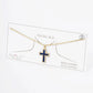 18K Gold Dipped Pave Set Cubic Zirconia Cross Pendant Necklace
