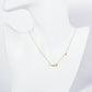 18K Gold Dipped Pave Set Cubic Zirconia Fishbone Pendant Necklace