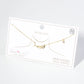 18K Gold Dipped Pave Set Cubic Zirconia Fishbone Pendant Necklace