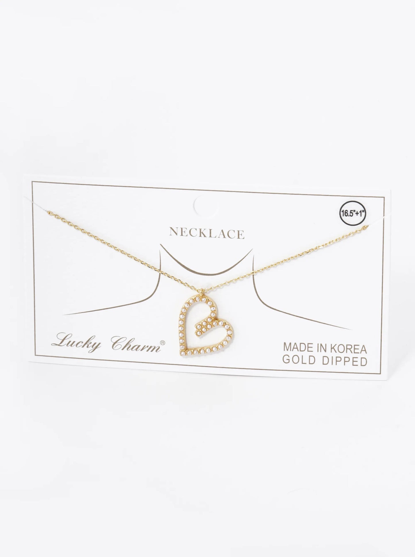 18K Gold Dipped Pave Set Cubic Zirconia Heart Pendant Necklace