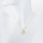 18K Gold Dipped Pave Set Cubic Zirconia Heart Pendant Necklace