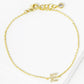 18K Gold Dipped Pave Set Cubic Zirconia Initial Bracelet