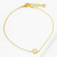 18K Gold Dipped Pave Set Cubic Zirconia Initial Bracelet