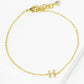 18K Gold Dipped Pave Set Cubic Zirconia Initial Bracelet
