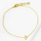 18K Gold Dipped Pave Set Cubic Zirconia Initial Bracelet