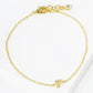 18K Gold Dipped Pave Set Cubic Zirconia Initial Bracelet