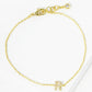 18K Gold Dipped Pave Set Cubic Zirconia Initial Bracelet