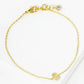 18K Gold Dipped Pave Set Cubic Zirconia Initial Bracelet