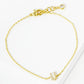 18K Gold Dipped Pave Set Cubic Zirconia Initial Bracelet