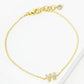 18K Gold Dipped Pave Set Cubic Zirconia Initial Bracelet