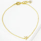 18K Gold Dipped Pave Set Cubic Zirconia Initial Bracelet