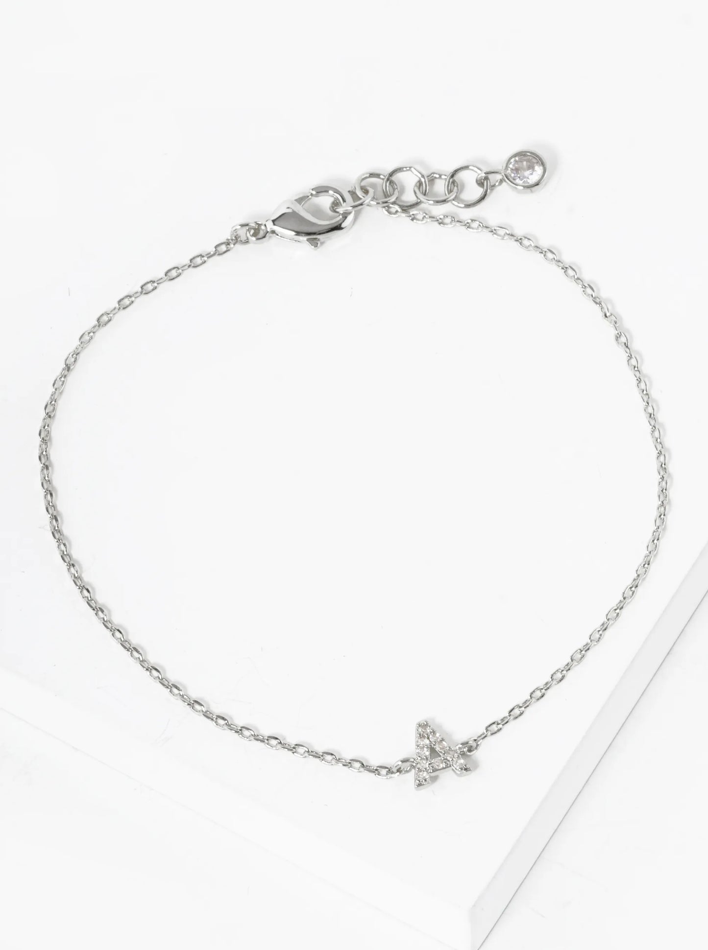 18K Gold Dipped Pave Set Cubic Zirconia Initial Bracelet