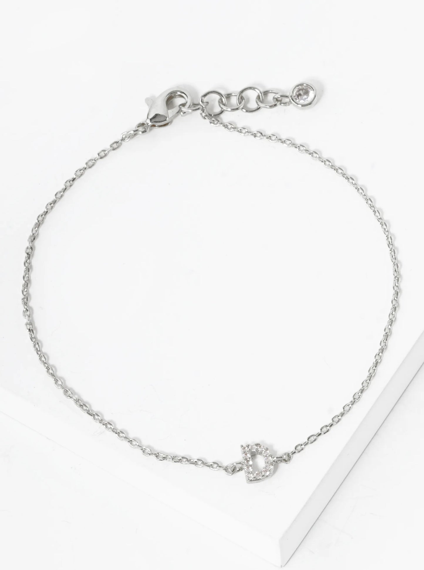 18K Gold Dipped Pave Set Cubic Zirconia Initial Bracelet