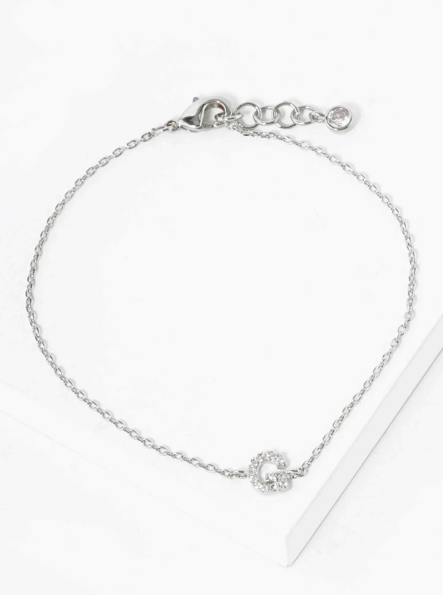 18K Gold Dipped Pave Set Cubic Zirconia Initial Bracelet