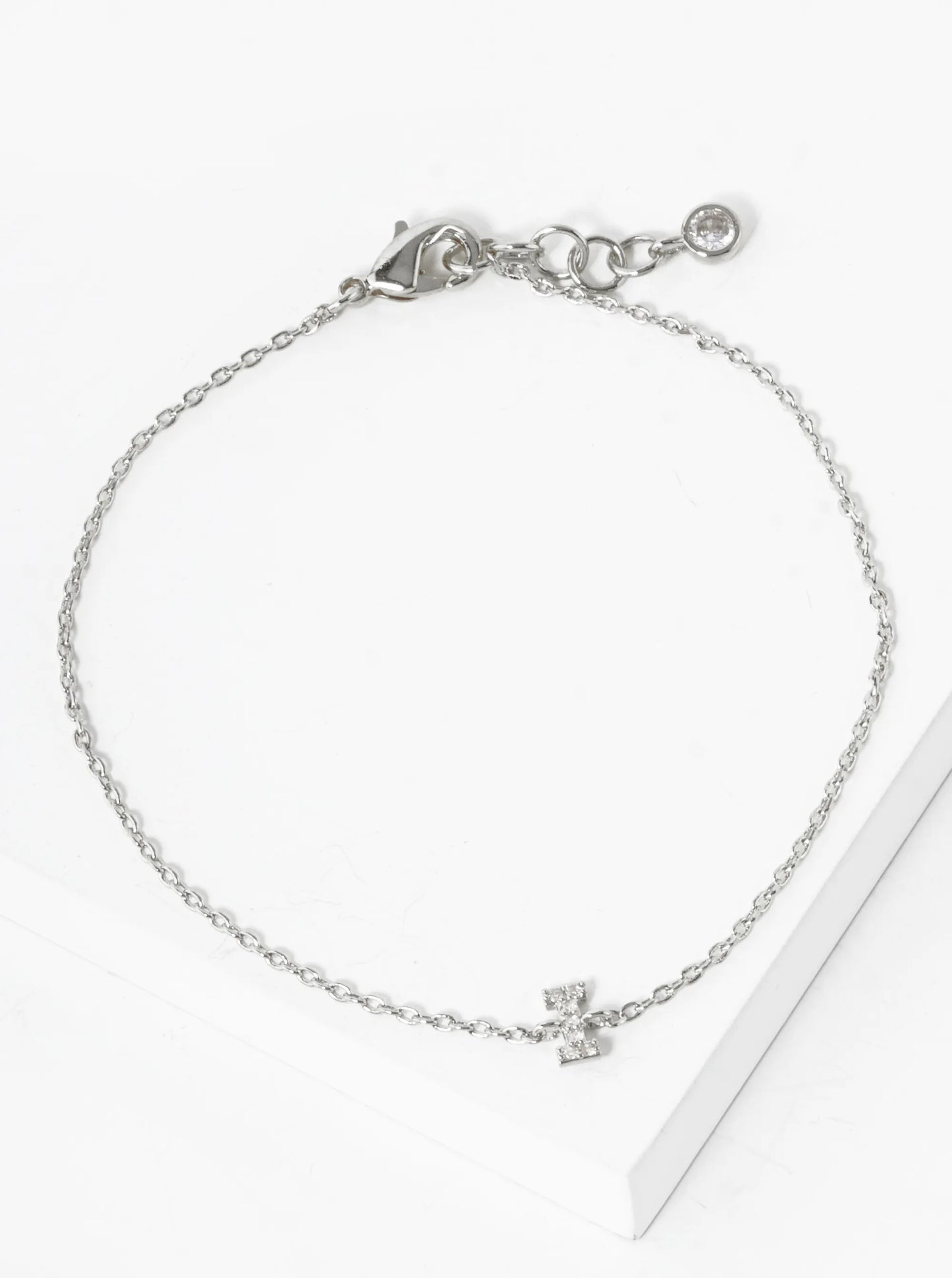 18K Gold Dipped Pave Set Cubic Zirconia Initial Bracelet