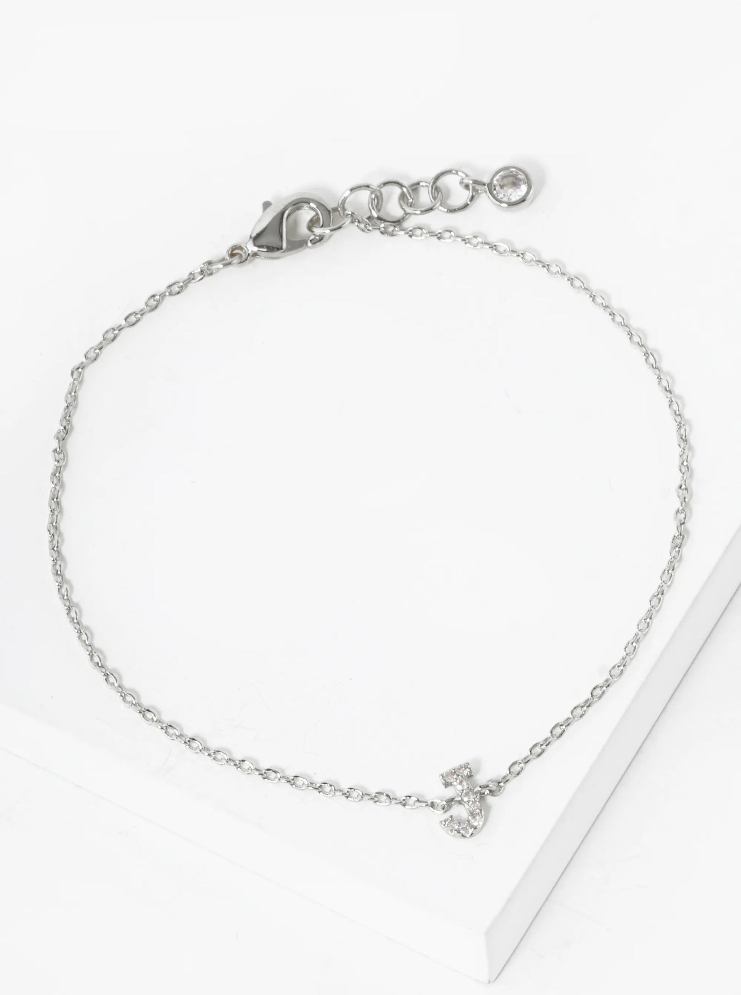 18K Gold Dipped Pave Set Cubic Zirconia Initial Bracelet