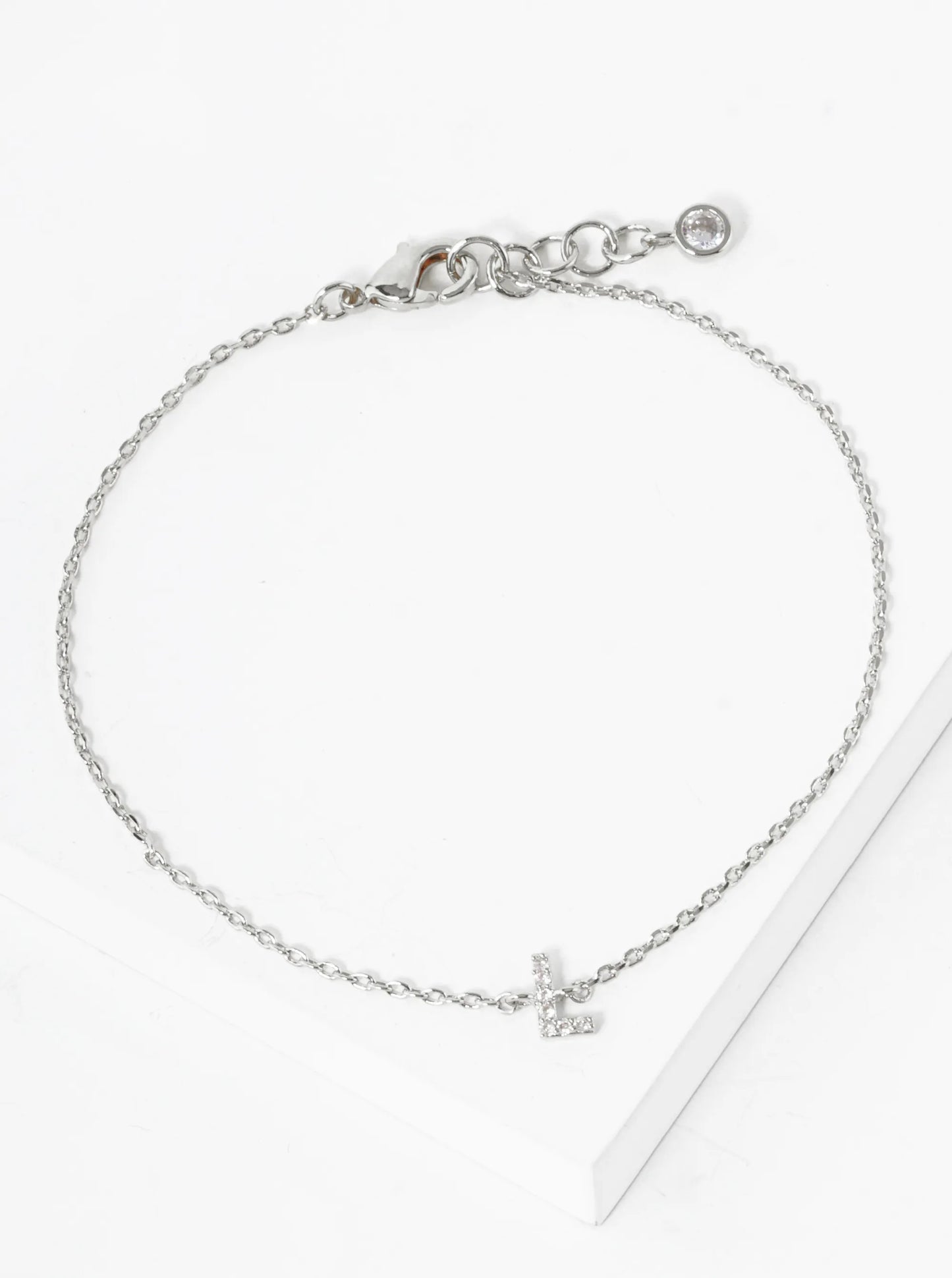 18K Gold Dipped Pave Set Cubic Zirconia Initial Bracelet