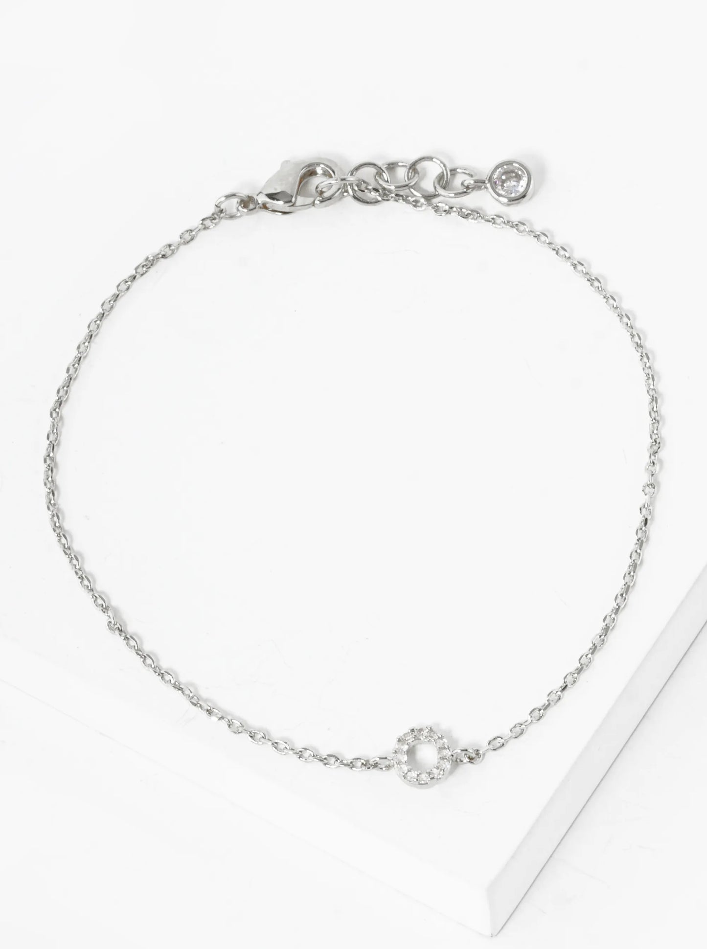 18K Gold Dipped Pave Set Cubic Zirconia Initial Bracelet