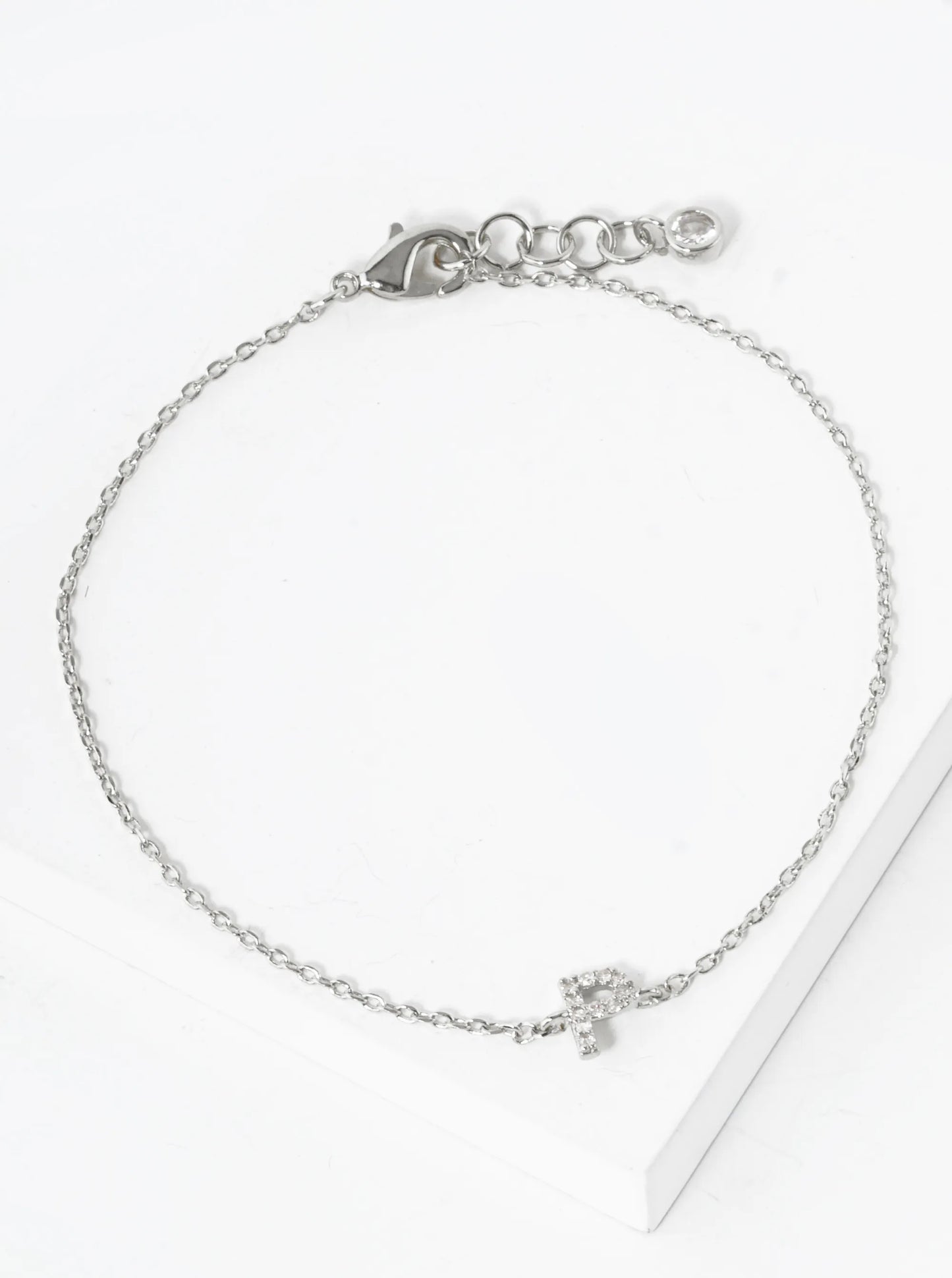 18K Gold Dipped Pave Set Cubic Zirconia Initial Bracelet