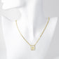 18K Gold Dipped Pave Set Cubic Zirconia Mother Of Pearl Initial Pendant Necklace
