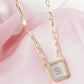 18K Gold Dipped Pave Set Cubic Zirconia Mother Of Pearl Initial Pendant Necklace