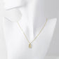 18K Gold Dipped Pave Set Cubic Zirconia Oval In Initial Drop Pendant Necklace