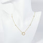 18K Gold Dipped Pave Set Cubic Zirconia Quatrefoil Cutout Pendant Necklace