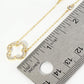 18K Gold Dipped Pave Set Cubic Zirconia Quatrefoil Cutout Pendant Necklace
