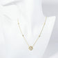 18K Gold Dipped Pave Set Cubic Zirconia Quatrefoil Pendant Necklace