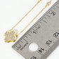 18K Gold Dipped Pave Set Cubic Zirconia Quatrefoil Pendant Necklace