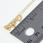 18K Gold Dipped Pave Set Cubic Zirconia Ribbon Heart Pendant Necklace