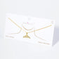 18K Gold Dipped Pave Set Cubic Zirconia Whale Tail Pendant Necklace