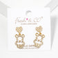 18K Gold Dipped Pearl Beaded Heart CZ Pave Bear Drop Dangle Post Earrings