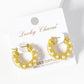 18K Gold Dipped Pearl Beaded Latch Back Hoop Earrings